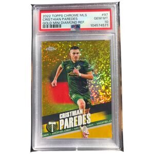 2022 Topps Chrome MLS Gold Mini-Diamond Refractor 97 Cristhian Paredes /50 PSA10